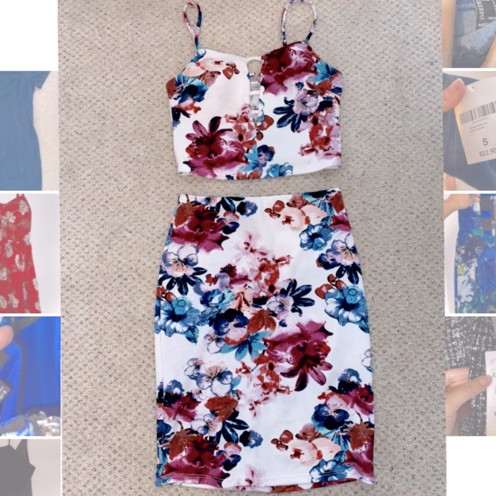 Two piece floral set - size XS